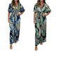 Dames zomerse modieuze bodysuit met bladerenprint in grote maten en elastische taille