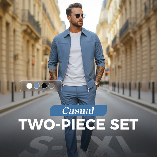 Effen casual herenset van 2 stuks – jas en broek
