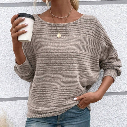 💜 LAATSTE DAG PROMOTIE - 50% KORTING 💜Effen gestreepte top met ronde hals en lange mouwen