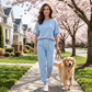 ⏳ Tijdelijke Aanbieding! ⏰ Dames Casual Effen Top & Broek Set
