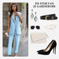 Stijlvolle Mouwloze Blazer & Hoge-Taille Broek Set voor Dames