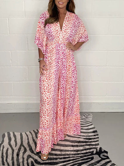 NIEUWE STIJL V-hals Jurk met luipaardprint 💝