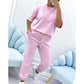 ⏳ Tijdelijke Aanbieding! ⏰ Dames Casual Effen Top & Broek Set