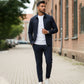 Effen casual herenset van 2 stuks – jas en broek