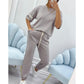 ⏳ Tijdelijke Aanbieding! ⏰ Dames Casual Effen Top & Broek Set