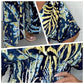 Dames zomerse modieuze bodysuit met bladerenprint in grote maten en elastische taille