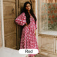 Vintage Bloemen Geplooide Jurk Met Halve Mouwen En Wijde Rok Voor Dames
