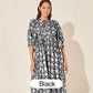 Vintage Bloemen Geplooide Jurk Met Halve Mouwen En Wijde Rok Voor Dames