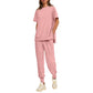 Casual Loose Fit Tweedelig T-shirt & Broek Trainingspak Set Dames