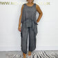 Casual Mouwloze Losse Top en Broekpak voor Plus Size Vrouwen