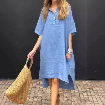 Oversized Overhemd Midi Jurk met Zak