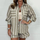Dames Zomerse Casual Gestreepte 2-Delige Set