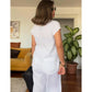 CASUAL EFFEN KLEUR KATOENEN EN LINNEN BROEK TWEE-DELIGE SET