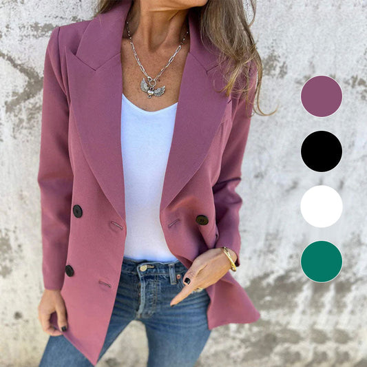 🌷 Nieuwe herfstcollectie - 54% KORTING 🌸 Modieuze effen blazer met lange mouwen - Warm & stijlvol