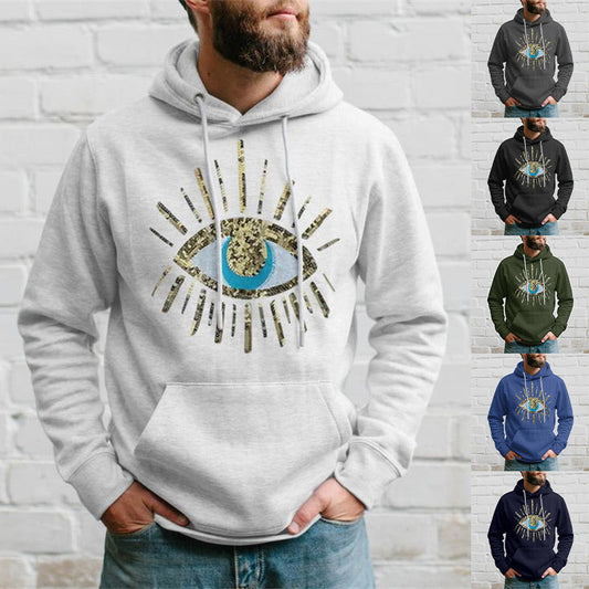 Heren Casual Langdurige Mouwen Boze Oog Hooded Sweatshirt