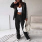 2024 Nieuw🔥Dames 2-delige casual blazer en trainingsbroek set