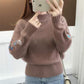 💥Uitverkoop 49% korting💕Kasjmier gebreide bloemenborduursel dikke trui
