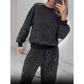 🎅Vroege kerstuitverkoop🎄Losse top met pailletten en wijde broek (set van 2 stuks)