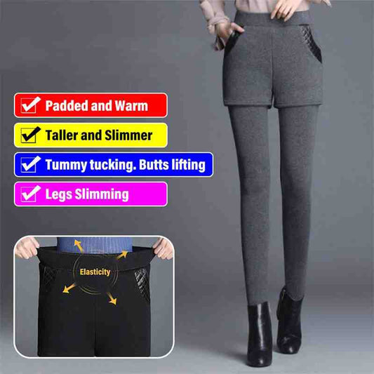 ❄️Winter Aanbiedingen❄️ Vals tweedelige gevoerde warme fleece body shaping damesbroek