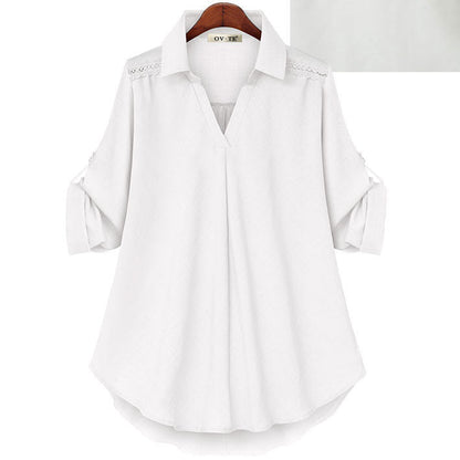 Straatmode V-Hals Casual Losse Comfortabel Shirt Voor Dames