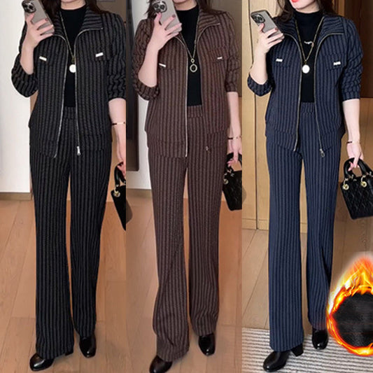 Winter Aanbiedingen🔥Elegante pluche gevoerde tweedelige damesset