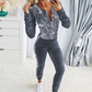 Dames Sweat Set met 2-delig fluwelen ritssluiting