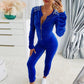 Dames Sweat Set met 2-delig fluwelen ritssluiting