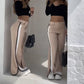 Damesbroek met hoge taille en contrasterende zijstreep