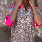 Leopardprint Losse Kraag Lange Jurk