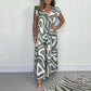 Jumpsuit met wijde pijpen en geometrische prints voor dames in de zomer