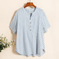 Dames casual oversized V-hals gestreepte top