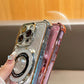 Glanzend iPhonehoesje met golfstructuur en magneetring