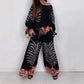 💖LIMIETE AANBIEDING - 50% KORTING💖 Elegante satijnen top & wijde pijpen set voor dames