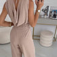 Mouwloze jumpsuit met bloemenversiering voor dames