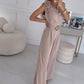 Mouwloze jumpsuit met bloemenversiering voor dames