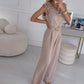 Mouwloze jumpsuit met bloemenversiering voor dames