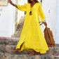 Losse V-hals maxi-jurk voor dames