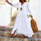 Losse V-hals maxi-jurk voor dames