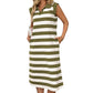 Dames Casual Mouwloze Jurk met Strepen