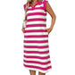 Dames Casual Mouwloze Jurk met Strepen