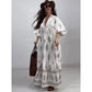 Women's Casual Printed Long-Sleeve Maxi Dress