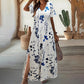 Casual bloemenprint voor dames met korte mouwen met korte mouwen