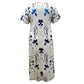 Casual bloemenprint voor dames met korte mouwen met korte mouwen