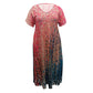 Casual bloemenprint voor dames met korte mouwen met korte mouwen