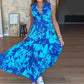 Dames Mouwloze Maxijurk met Print