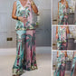 Verfijnde tweedelige outfit - tropisch printdesign