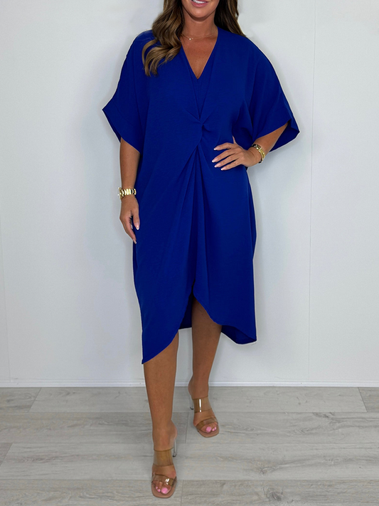 🌞 Nieuwe Zomer 2025 Collectie 💕 Haute Couture Zomerjurk - V-hals met artistieke drapering