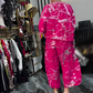 Losvallende 2-delige set voor dames: jasje en broek met elastische tailleband