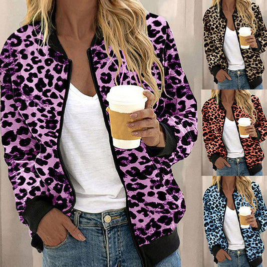 Luipaardprint voor dames Zip Up Jacket