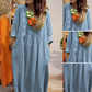 Losse effen maxi-jurk met V-hals